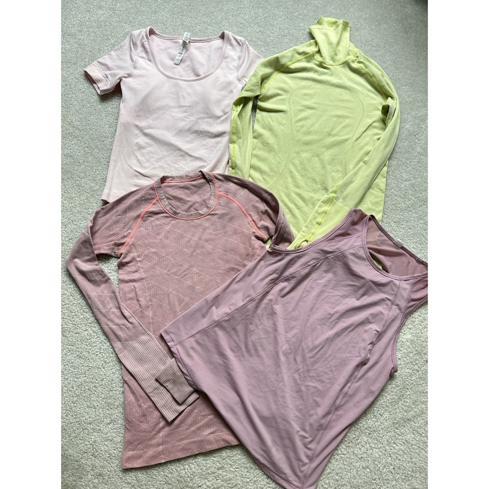 Lululemon Activewear Lot Swiftly Tech Ebb to Street Grid Mesh Tank Top Size 6